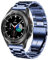 DEALELE Armband Kompatibel mit Samsung Galaxy Watch 7 / FE / 6/6 Classic / 5/5 Pro / 4/4 Classic / 3 41mm / Huawei GT3 42mm, 20mm Edelstahl Metall Ersatz Armbänd für Herren Damen, Blau