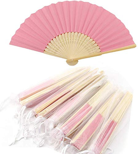 Anyasen fächer hochzeit holzfächer handfächer fächer rosa Holzfächer Hochzeitsfächer Gastgeschenke Fächer Weiß Stofffächer Handfächer Stofffächer Hochzeit (Rosa, 10 Stück)