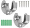 Fodlon Rundrohr-Halterung für Schrankrohr-Stange, 2 Stück Edelstahl U Förmig Kleiderstangenhalter Sockel Flansch Satz Rob Stützflansch Halter Kleiderstange Spurstangenkopf(32.5mm)