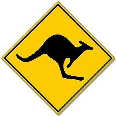YelenaSign Metall-Warnschild 30,5 x 30,5 cm Auto-Aufkleber WARNING Känguru Zone Australien
