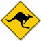 YelenaSign Metall-Warnschild 30,5 x 30,5 cm Auto-Aufkleber WARNING Känguru Zone Australien