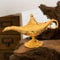 VOANZO Magic Aladdin Früher, Retro Metall Märchen Aladdin Magic Genie Teekanne Öl Hause Tischdekoration (Gold)