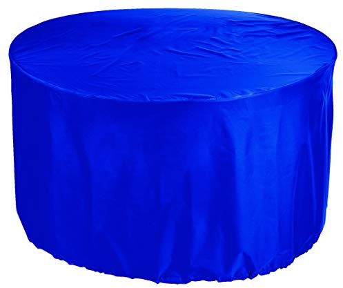 Premium Abdeckplane Rund Ø 100x80 cm Sonneninsel Gartenmöbel Gartentisch Hülle Abdeckung Haube Schutzhülle Abdeckhaube 6.000 mm Wasserbeständigkeit Blau