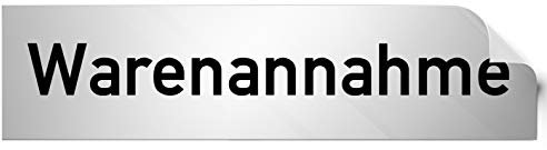 Kinekt3d Leitsysteme Folienschild Türschild • Warenannahme • PVC Hinweisschild • 160 x 40 mm Silber • selbstklebend • Kratzfester Druck • UV Beständig