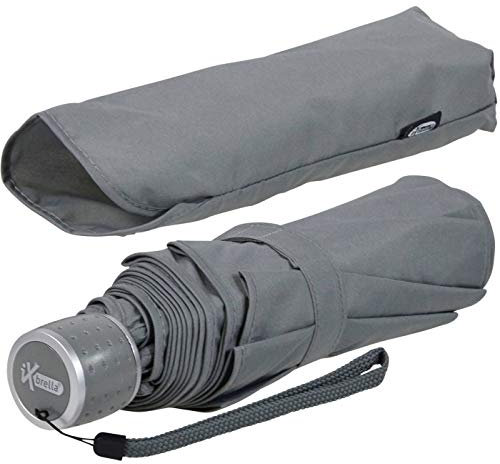 iX-brella Mini Ultra Light - Damen Taschenschirm mit großem Dach - extra leicht - grau