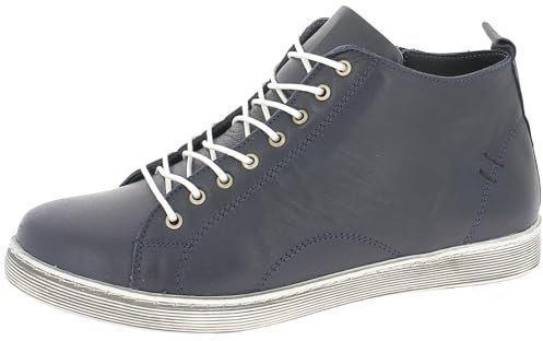 Andrea Conti Damen Stiefelette Leder Boot Reißverschluss lose Einlagen 0348734, Größe:42 EU, Farbe:Blau