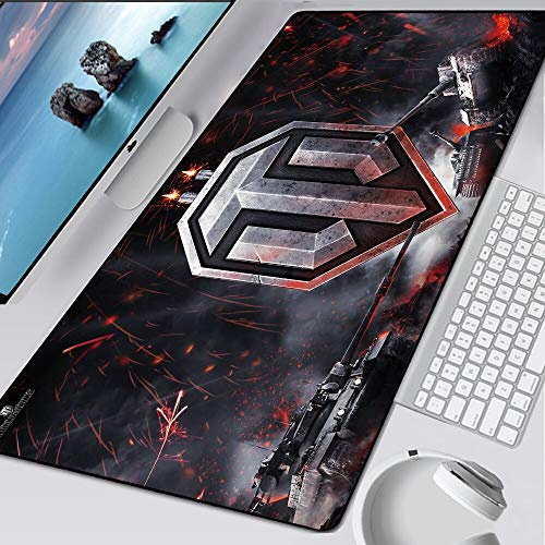 BILIVAN World of Tanks Gaming-Mauspad mit großem Verriegelungsrand, XXL-Spiel, DIY-Mauspad, Schreibtisch für Maus, PC, Tastatur, Padmaus (900 x 400 x 3 mm, 2)