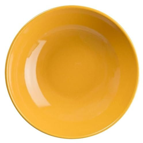 Secret de Gourmet - Assiettes Creuses Jaunes 20cm, Lot de 6, Faïence, Ronde, Réutilisables, Lave-vaisselle & Micro-ondes, Classic, Colorama