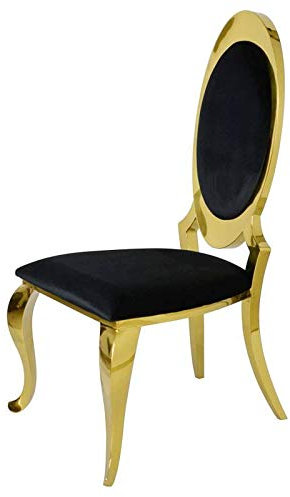 Barock Stuhl Victoria Gold schwarz - modern barock Polsterstuhl