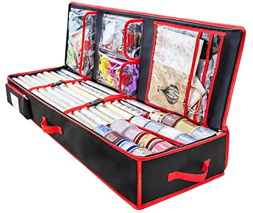 BRANTMAKER Geschenkpapier Aufbewahrungstasche Organizer (102,87 x 35,56 x 15,24 cm) mit Oxford-Gewebe für Weihnachten Geburtstag Geschenkpapierrollen Zubehör (Kein Faserstäbe)