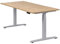 boho office® Höhenverstellbarer Schreibtisch 180 x 80 cm - Elektrisch stufenlos, inkl. Wireless Charger, Memoryfunktion, Kollisionsschutz - Basic Line Silber inkl. Tischplatte in Wildeiche