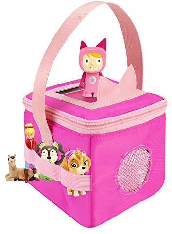 Pouch for Toniebox and Tonies Characters UK, with Volume Button Cover, Carry Case for Tonies Figures, Tote Bag for Toniebox Transport and Storage, Pink