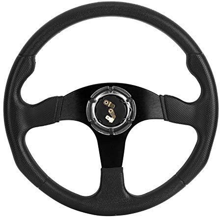 Akozon Rennlenkrad, Universal Sportlenkrad 350 mm/14 Zoll Drifting Lenkrad Auto Lenkrad Steering Wheel Deep Dish 6 Bolzen Modified Accessory (Schwarz)