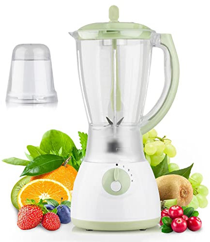 Blender Mixeur Smoothie Electrique 1000W avec Récipient en Verre de 1,5 L/Lame en Acier Inoxydable à Quatre Lames, Blender Multifonction, 10,000tr/min pour Smoothie,Milk-Shake et Ice-Crush,Vert