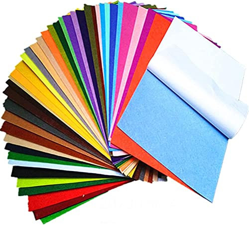 Filz Selbstklebend, 40 Stück Selbstklebender Filzstoff, 40 Farben filzbögen, 20x30cm Sprühkleber stoff zum Nähen von Heimwerkerarbeite