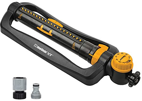 Melnor 65133AMZ Turbo Oscillating W/Timer Sprinkler Bundle, Black, Yellow
