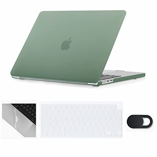 Se7enline Compatible with MacBook Air 13 inch Case M4/M3/M2 2022-2025 for Mac 13-inch A2681/A3113/A3240 Laptop Hard Shell Case with Keyboard Cover & Webcam Cover & Trackpad Protector,Midnight Green