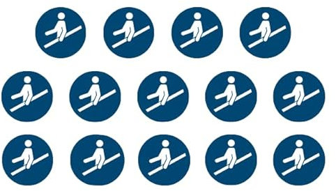 14 Aufkleber Handlauf benutzen M012 - ø 9,5 cm - UV- und witterungsbeständig - ISO 7010 - nachhaltig - Gebotszeichen Schild (9,5 cm, Handlauf)