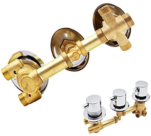 2/3/4/5 Voies Mitigeur Thermostatique Robinets De Douche,Laiton Mitigeur Cabine De Douche Aves Cartouche Céramique,Trois Support Commande,G1/2,Argent Thread 4 way