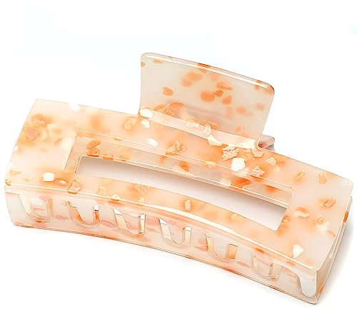 QinGoo Groß Haarklammer Rechteckig Klauen Haarspange Schöne Damen Haarschmuck Elegant Haar-Accessoire 1stück(10cm * 5.5cm, Orange)