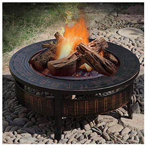 Feuerstellen Outdoor Holzbefeuerte Feuerstelle Lagerfeuer Holzbefeuerte Terrasse Kohlegrill Feuerstelle für Außengrill Holzkohle rauchfreier Grill mit Funkensieb Schürhaken mit Abdeckung BBQ
