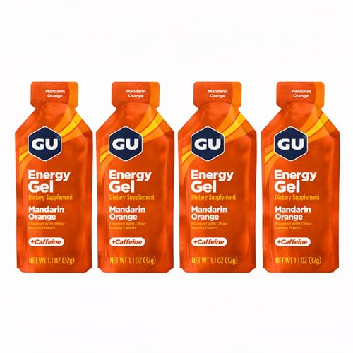 GU Energy Running Gels - 4 Gel Taster Pack - Sports Energy Gels For Running, Cycling, Triathlon (Mandarin Orange), 32 g