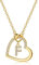 LIHELEI Damen Halskette Herz Buchstabe 925 Silber Kette Damen Personalisiere Kette, Geburtstags und Weihnachten Geschenk Für Frauen Mädchen Mama Freundin - F(Gold)