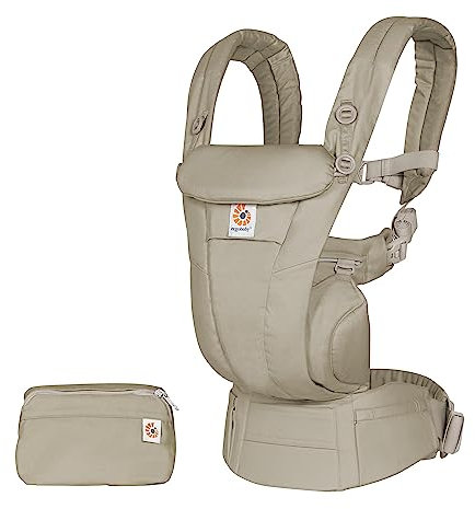 Ergobaby Omni Dream Babytrage für Neugeborene ab Geburt bis 20kg, 4 Positionen SoftTouch Cotton Ergonomische Babybauchtrage Rückentrage Baby-Tragetasche, Soft Olive