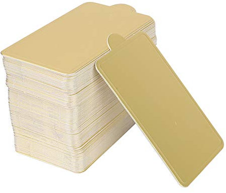 Tomotato 100 Piezas Base para Pasteles Rectangular, Oro Mini Base Tartas de Cartón para Decoración de Tartas Bandeja, Base de Postre para Buffet Bodas Fiestas(L)