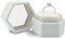 WisePoint Samt Ringschachtel, Hexagon Hochzeit Ring Box Aufbewahrungsring Ring Halter mit zwei Slots, Schmuck Geschenk Box für Vorschlag Verlobung,Hochzeit, Zeremonie (beige)