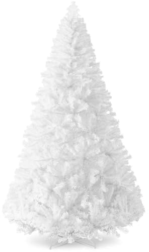 Best Choice Products Artificial Christmas Tree, 4.5ft Premium Unlit Pine Design, Dense Branches Realistic Holiday Décor​ w/Easy Assembly - White