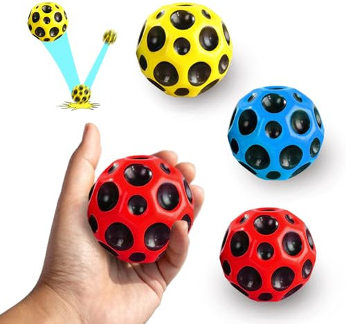 Lonimia 3Pcs Bounce Ball,zufällige Farbe Moon Ball,Kleiner Wasserball,7cm,Badestrandspielzeug,zum Werfen,Wasserspiele am Trampolin Spielen,Lavaball,Bam Ball,Bouncing Ball,Blitzball