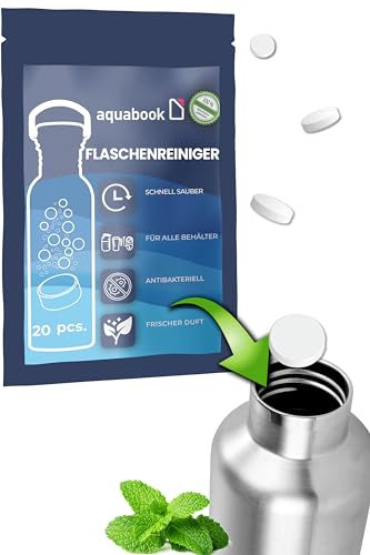 Flaschenreiniger - Reinigungstabletten für Flaschen 20 Stück, Bottle Cleaning Tabs, Flaschenreiniger, Thermoskannenreiniger, Reinigungstabs, trinkblase reinigungsset, Kraffenreiniger - Phosphatfrei!