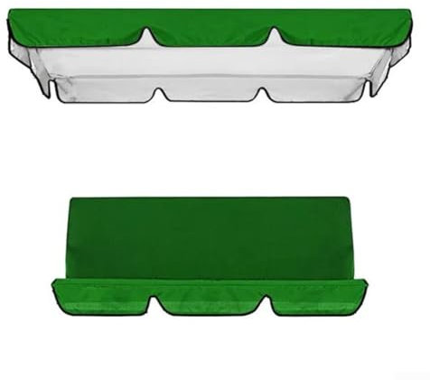 Replacement Swing Seat Cover, Waterproof Garden Swing Chair Replacement Set 3 Seats Covers with Swing Canopy Cover, No Bracket(Green 195x125x15cm)