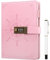 Kesote Journal Intime Fille, Journal Intime Adulte, Carnet Secret Fille, Journal Intime avec serrure à combinaison, A5 Journal en Cuir PU, Rose