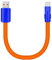 chubbycable Color Block Chubby Power Bank Friendly Cable Short USB C Cable Ultra-Thick Silicone Fast Charging Cord for Phone Computer Tablet, Orange+Blue, USB-A to Type-C, 0.32FT