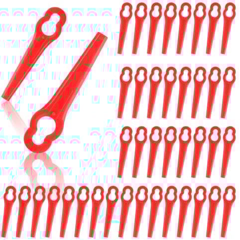 OFFCUP Lame in Plastica, 110 Pezzi Lame di Ricambio in Plastica, Lame per Tagliaerba Plastica, Lame per Decespugliatori di Plastica per Einhell GC-CT 18/24 Li,ECC (Rosso)