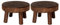 Jasaly 2 mini panchine in legno, supporto per piante, supporto per vasi di fiori, supporto per interni, scuro naturale, M