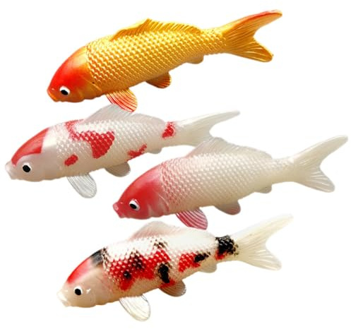 Milisten Künstliche Koi 4 Stück Karpfenmodell Aquarium-Fischdekoration Für Süß- Und Salzwasser Fischdekor Für Aquarium Fischbecken Zuhause Büro Restaurant Fotografie-Requisite