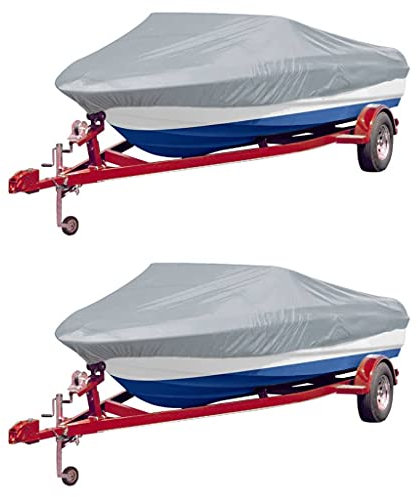 Cubierta para Barco 2 Unidades, JUDYY Funda para Libros, Lona Barco, Cubierta Impermeable, Toldos Barco, Accesorios Barco, Fundas Motor Fueraborda, Gris 610-671x254 cm