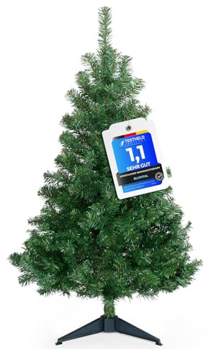 Blumtal künstlicher Weihnachtsbaum 120cm - Weihnachtsbaum künstlich mit naturgetreuen PVC-Nadeln und robustem Stellfuß - künstlicher Weihnachtsbaum klein - Christbaum - Kunst Tannenbaum künstlich