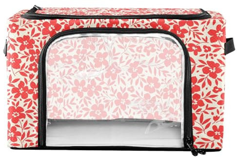 FRODOTGV Contenitore per vestiti sotto il letto, con finestra trasparente, pieghevoli, con coperchio, doppia cerniera, ripiani portaoggetti in metallo, supporti sotto la scrivania, maniglie