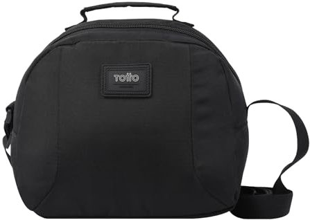 TOTTO - Bolsa Térmica Porta Alimentos 6 L, Modelo Trik, 23 x 19 x 16 cm, Bolsa Comida Trabajo, Asa de Mano, Correa Ajustable, Fácil de Limpiar, Pasador para Mochila con Ruedas o Maleta, Color Negro