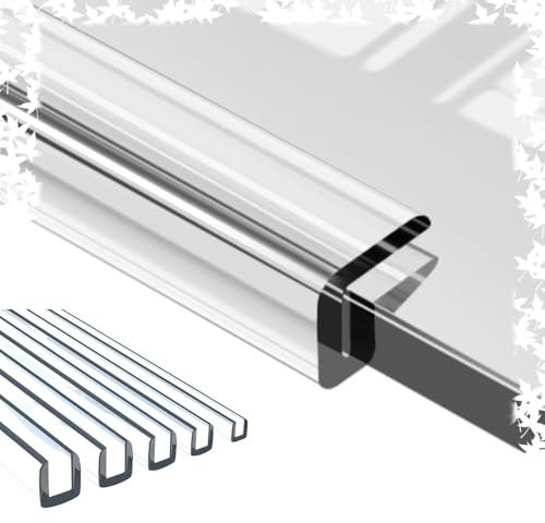 DAQXYH Bande d'étanchéité transparente en forme de U - Protection de bord en verre transparent - Flexible - Découpable pour panneaux et coins de table (4 à 5 mm)
