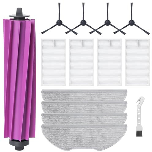 Fixbetter Kit d'accessoires pour Eureka E20 Plus Robot Aspirateur, 1 brosse principale, 4 filtres, 4 Chiffons, 4 brosses latérales, 1 brosse propre
