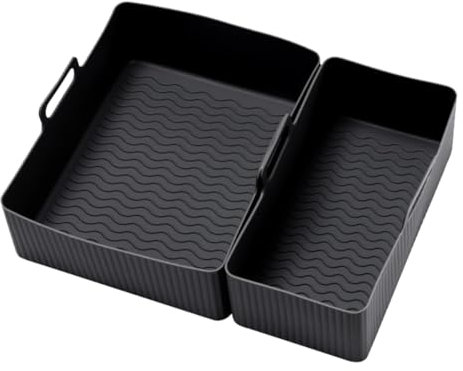 Ohulelks Air Fryer Tray Air Fryer Liner Basket Reusable Oven Baking Tray Non-Stick Pizza Baking Tray A
