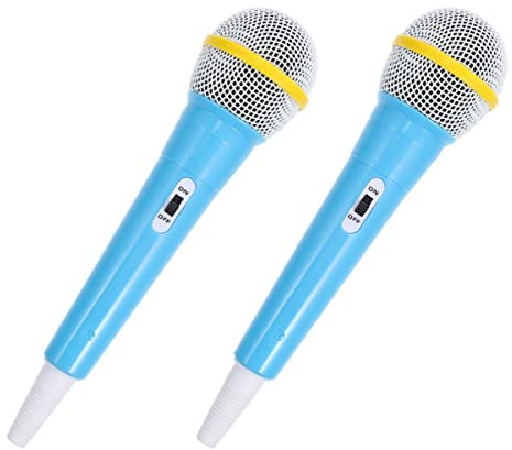 SUPVOX 2 Pièces Accessoires de Microphone pour Enfants Microphone de Simulation Youtube Microphones Faire la fête Faux Micro Jouets de Microphone Plastique Sky-Blue