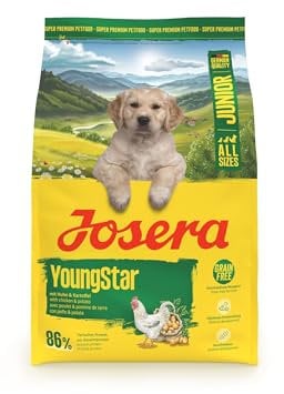 JOSERA Junior YoungStar Huhn & Kartoffel (1 x 3 kg) | Premium Trockenfutter für wachsende Hunde | Welpenfutter für mittlere & große Rassen zur optimalen Versorgung | getreidefrei | 1er Pack
