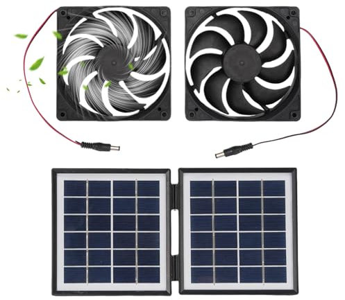 Ventilateur D'Échappement Solaire Etanche - Ventilateur Solaire 2 en 1 12V 10W | Circulation D'Air Éfficace, Résistant À la Pluie et aux Intempéries, pour la Climatisation des Serres, les Gara