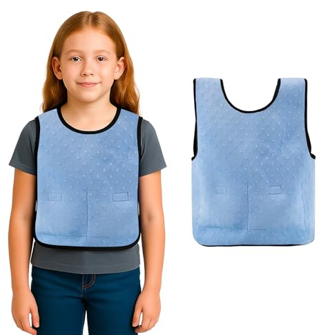 Weighted Vest for Kids with Sensory Needs,Weighted Adjustable Compression Vest-Deep Pressure for Children with Autism,ADHD,SPD Girls & Boys,Includes 3lbs Removable Weights (Blue, S (2-4years))